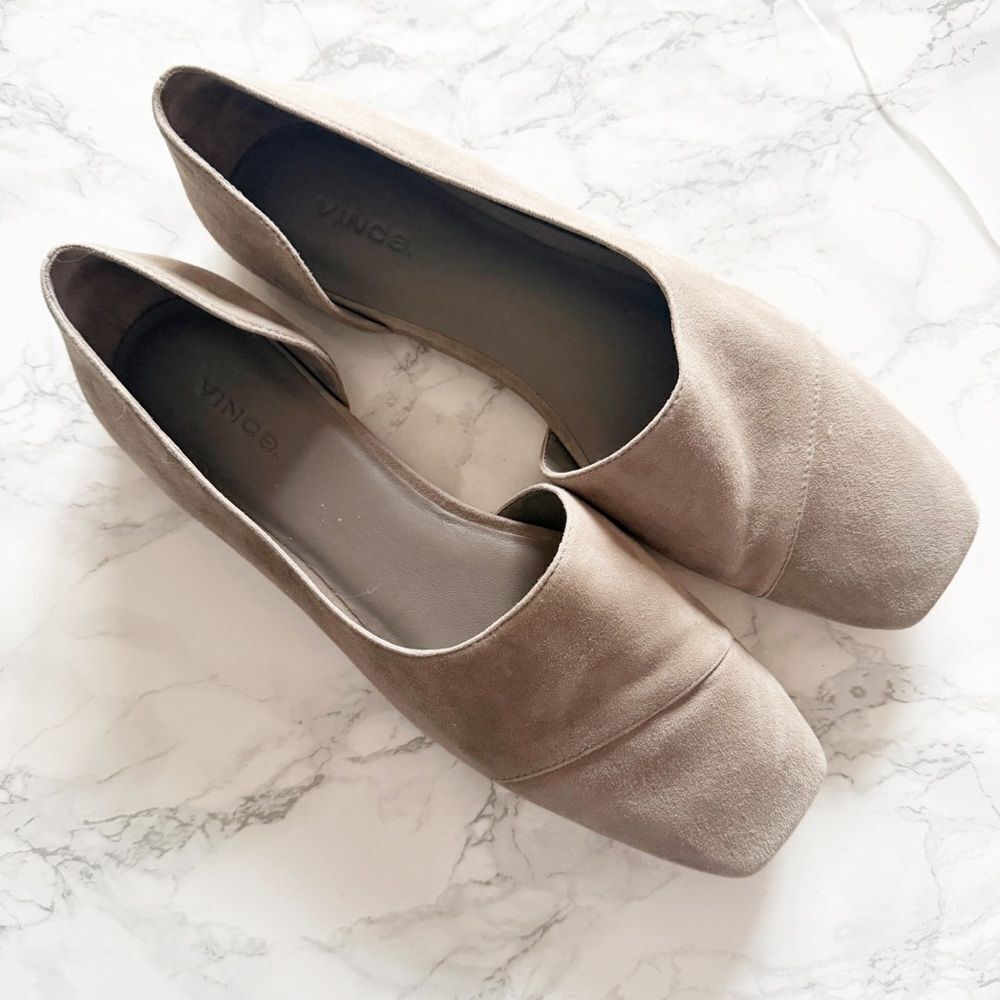 Vince Cyder suede square toe flats